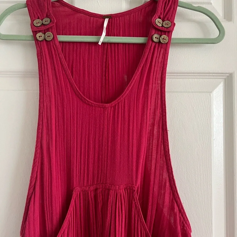 Free People Magenta Ribbed Jumpsuit